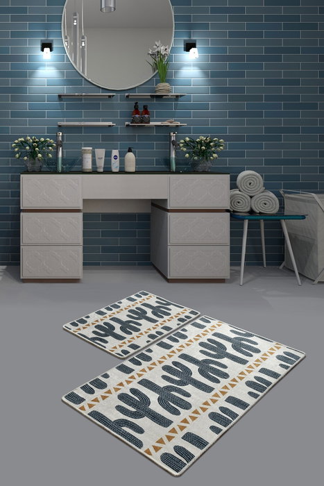 Mijölnir Juego de alfombras de baño Happy Cactus 2